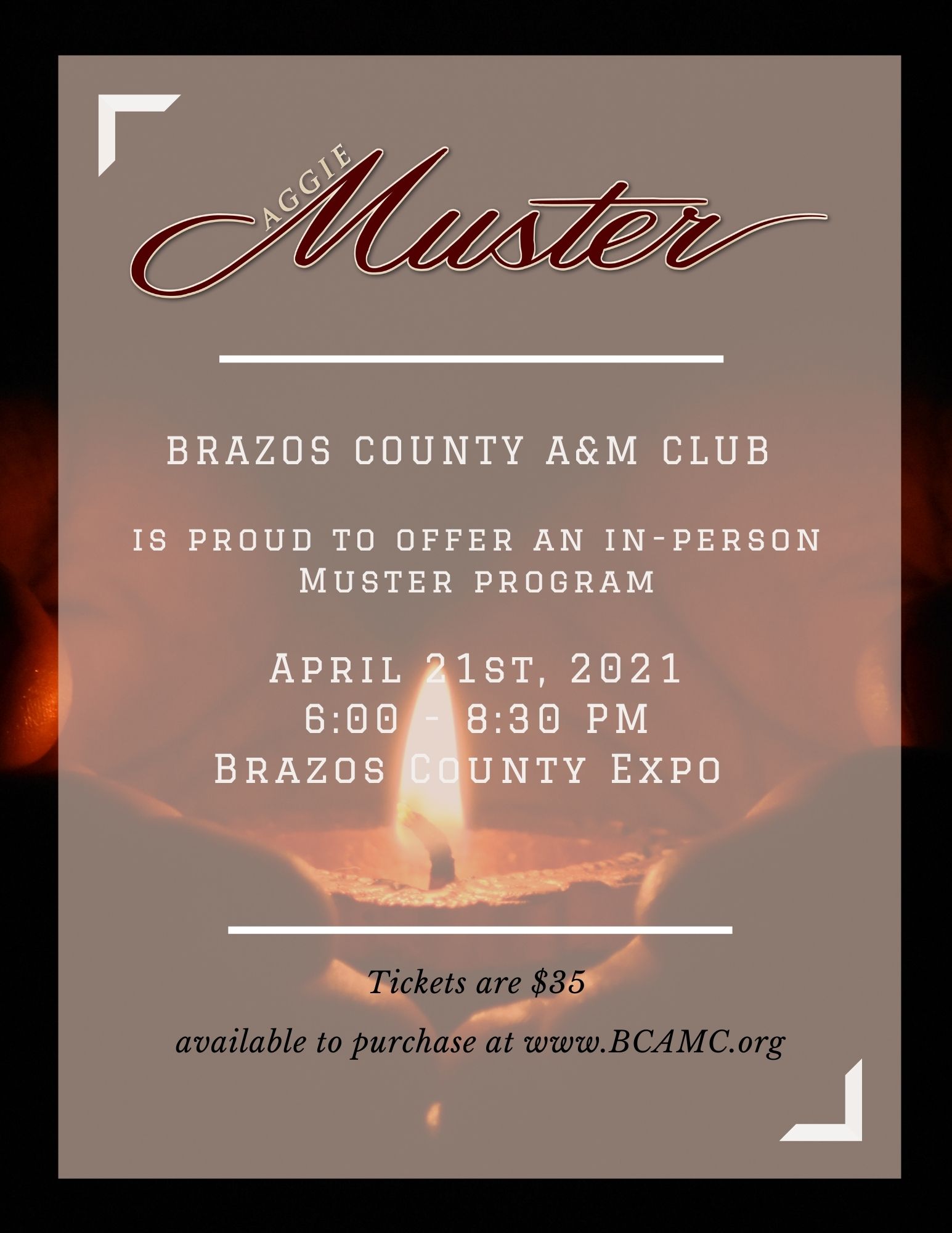 Aggie Muster 2021 Hosted by the Brazos County A&M Club BCS Calendar