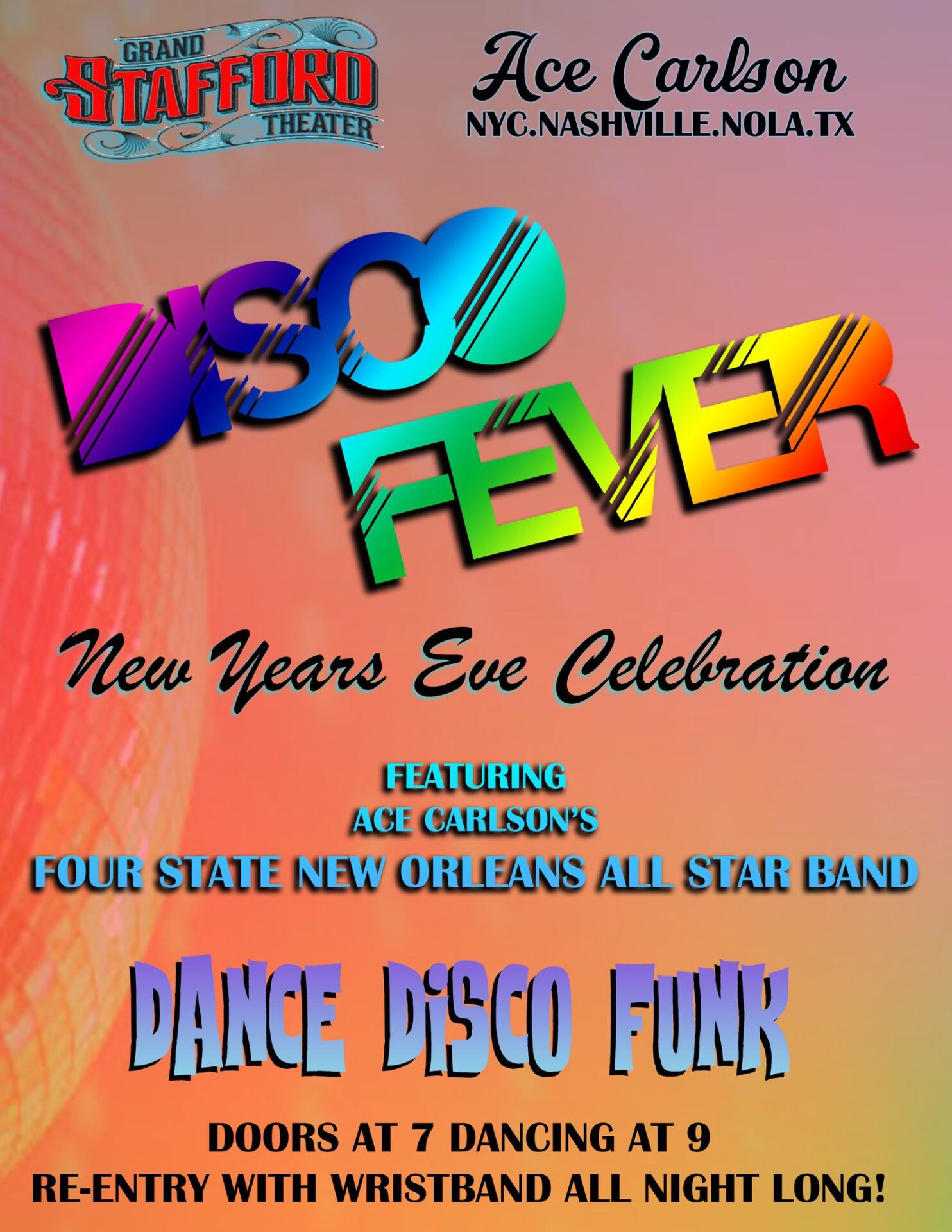 Ace Carlson's Disco Fever NYE - BCS | Calendar